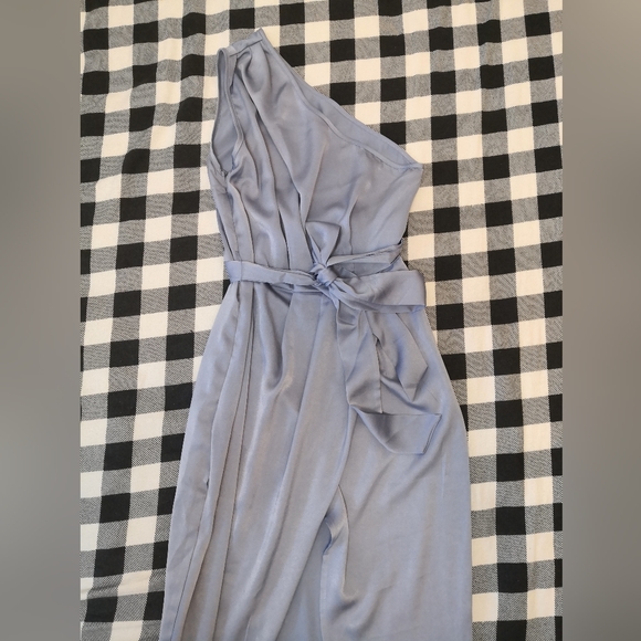 Shein one shoulder satin dress Dusty Blue - Picture 7 of 7